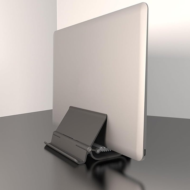 Adjustable Vertical Laptop Stand Holder Space Saving Desktop Aluminum Rack - Image 4